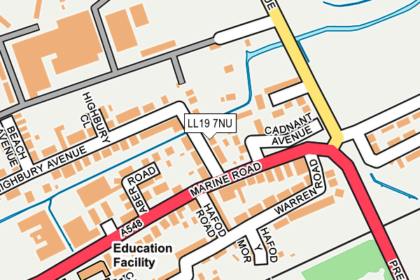 LL19 7NU map - OS OpenMap – Local (Ordnance Survey)