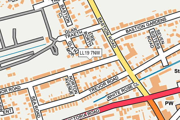 LL19 7NW map - OS OpenMap – Local (Ordnance Survey)