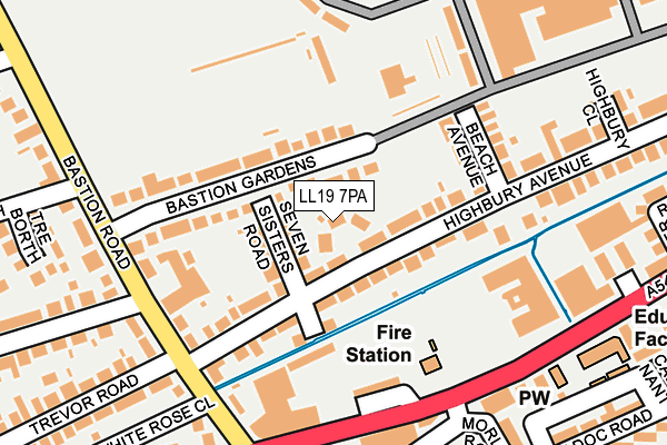 LL19 7PA map - OS OpenMap – Local (Ordnance Survey)