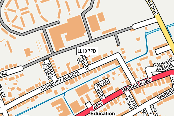 LL19 7PD map - OS OpenMap – Local (Ordnance Survey)