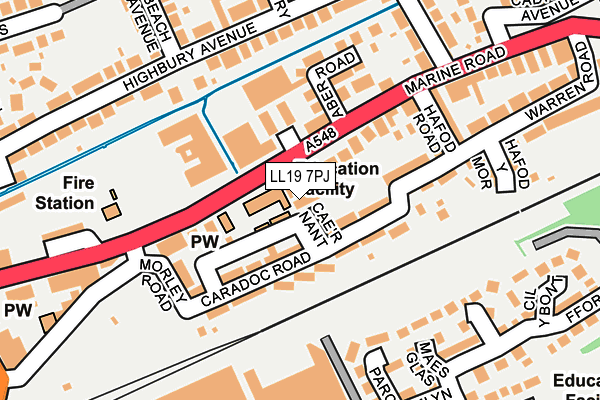 LL19 7PJ map - OS OpenMap – Local (Ordnance Survey)