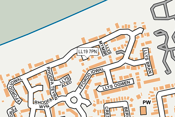 LL19 7PN map - OS OpenMap – Local (Ordnance Survey)