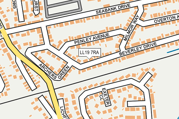 LL19 7RA map - OS OpenMap – Local (Ordnance Survey)