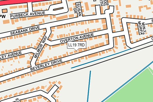 LL19 7RD map - OS OpenMap – Local (Ordnance Survey)