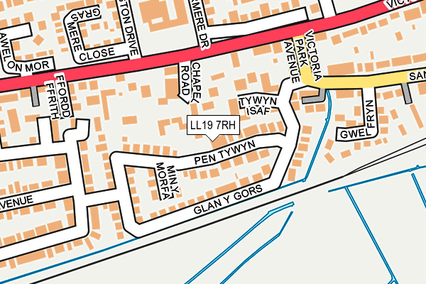 LL19 7RH map - OS OpenMap – Local (Ordnance Survey)