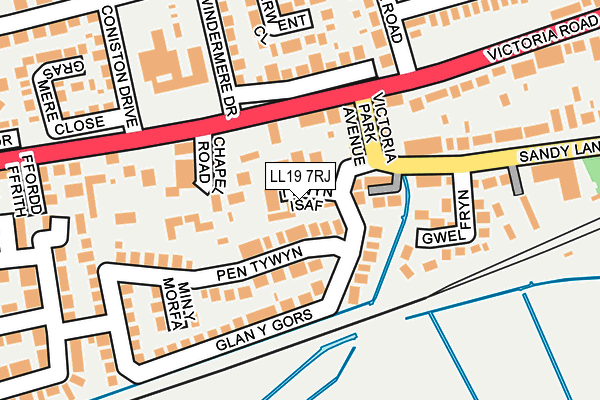 LL19 7RJ map - OS OpenMap – Local (Ordnance Survey)