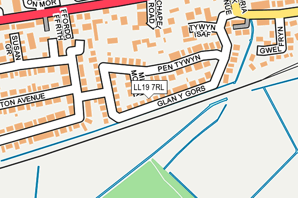 LL19 7RL map - OS OpenMap – Local (Ordnance Survey)