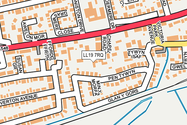 LL19 7RQ map - OS OpenMap – Local (Ordnance Survey)