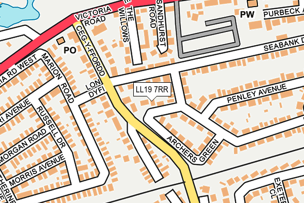 LL19 7RR map - OS OpenMap – Local (Ordnance Survey)
