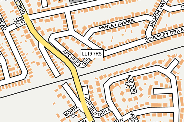 LL19 7RS map - OS OpenMap – Local (Ordnance Survey)