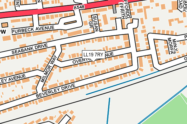 LL19 7RY map - OS OpenMap – Local (Ordnance Survey)
