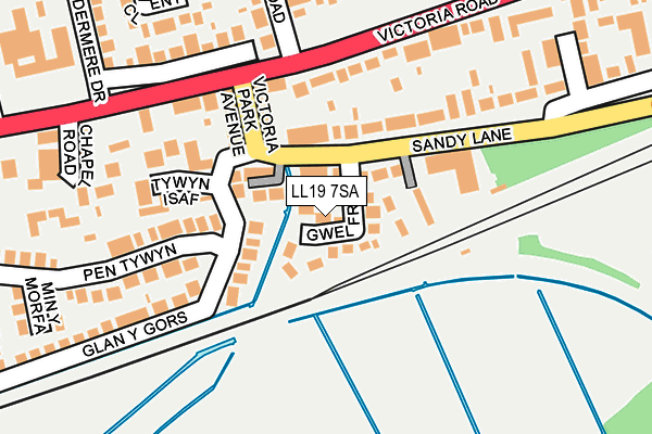 LL19 7SA map - OS OpenMap – Local (Ordnance Survey)