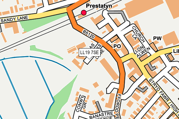 LL19 7SE map - OS OpenMap – Local (Ordnance Survey)