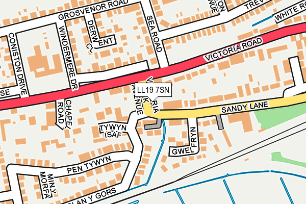 LL19 7SN map - OS OpenMap – Local (Ordnance Survey)