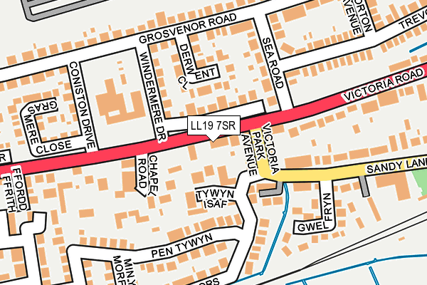 LL19 7SR map - OS OpenMap – Local (Ordnance Survey)