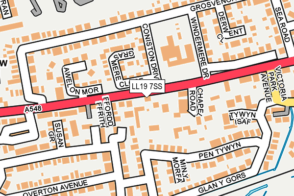 LL19 7SS map - OS OpenMap – Local (Ordnance Survey)