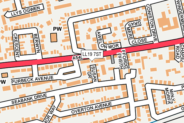 LL19 7ST map - OS OpenMap – Local (Ordnance Survey)