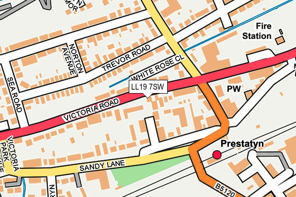 LL19 7SW map - OS OpenMap – Local (Ordnance Survey)