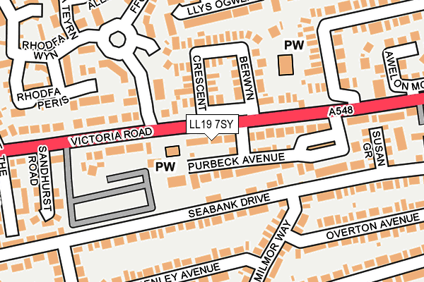 LL19 7SY map - OS OpenMap – Local (Ordnance Survey)