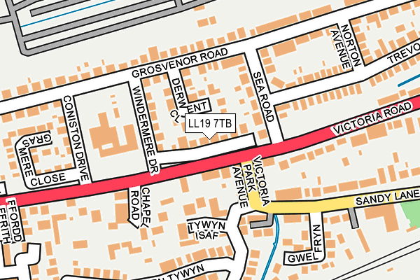 LL19 7TB map - OS OpenMap – Local (Ordnance Survey)