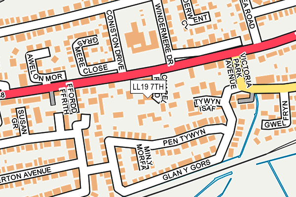 LL19 7TH map - OS OpenMap – Local (Ordnance Survey)