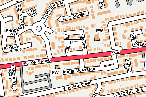 LL19 7TL map - OS OpenMap – Local (Ordnance Survey)