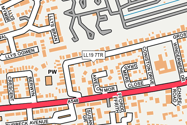 LL19 7TR map - OS OpenMap – Local (Ordnance Survey)
