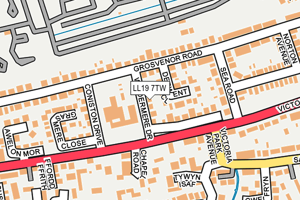 LL19 7TW map - OS OpenMap – Local (Ordnance Survey)