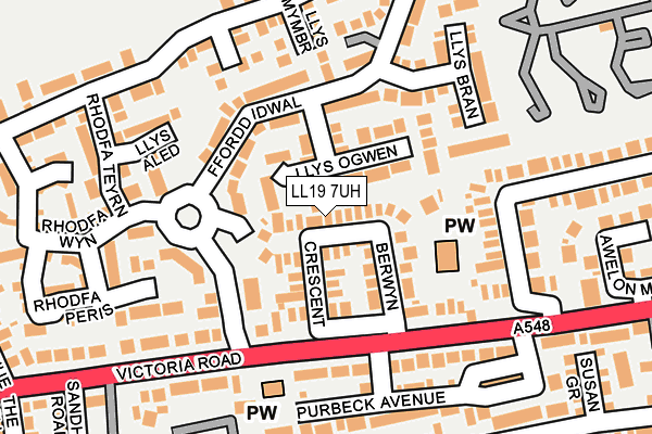 LL19 7UH map - OS OpenMap – Local (Ordnance Survey)