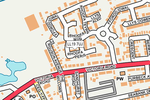 LL19 7UJ map - OS OpenMap – Local (Ordnance Survey)