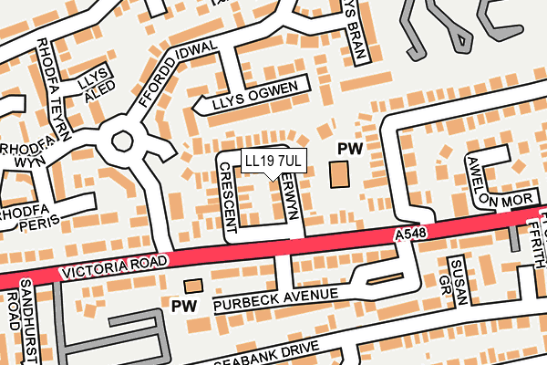 LL19 7UL map - OS OpenMap – Local (Ordnance Survey)