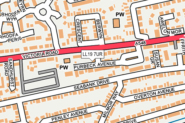 LL19 7UR map - OS OpenMap – Local (Ordnance Survey)
