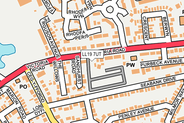 LL19 7UT map - OS OpenMap – Local (Ordnance Survey)