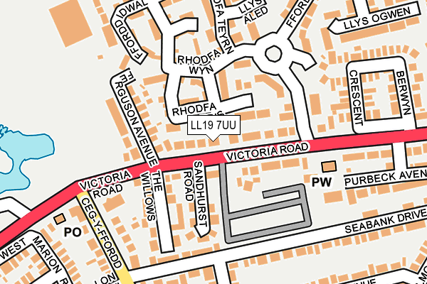 LL19 7UU map - OS OpenMap – Local (Ordnance Survey)