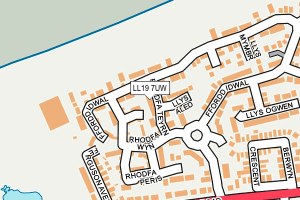 LL19 7UW map - OS OpenMap – Local (Ordnance Survey)