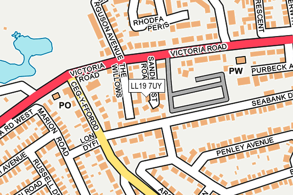 LL19 7UY map - OS OpenMap – Local (Ordnance Survey)