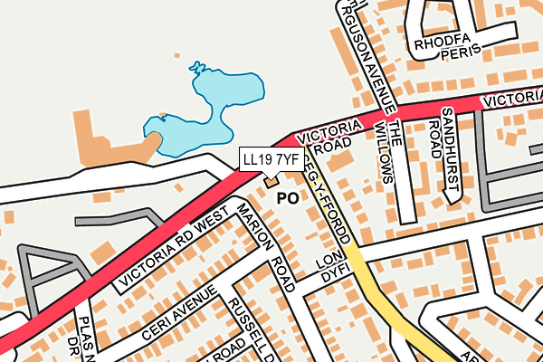 LL19 7YF map - OS OpenMap – Local (Ordnance Survey)