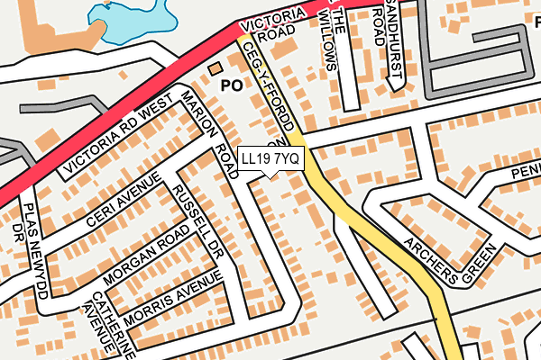 LL19 7YQ map - OS OpenMap – Local (Ordnance Survey)