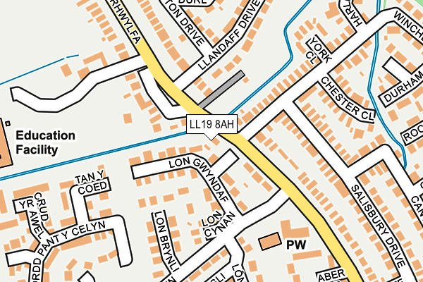 LL19 8AH map - OS OpenMap – Local (Ordnance Survey)