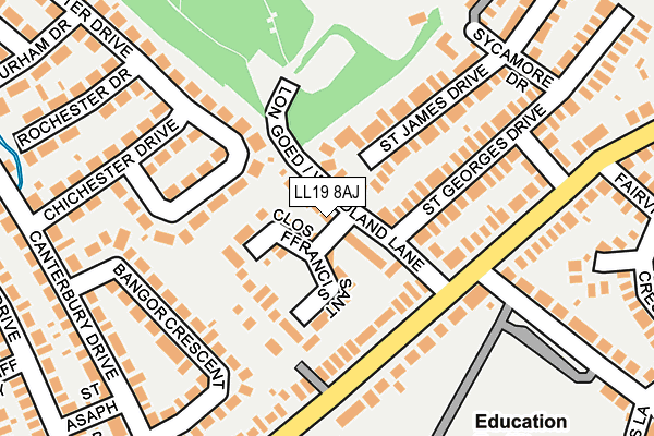 LL19 8AJ map - OS OpenMap – Local (Ordnance Survey)