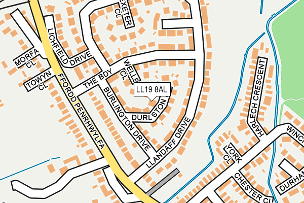 LL19 8AL map - OS OpenMap – Local (Ordnance Survey)