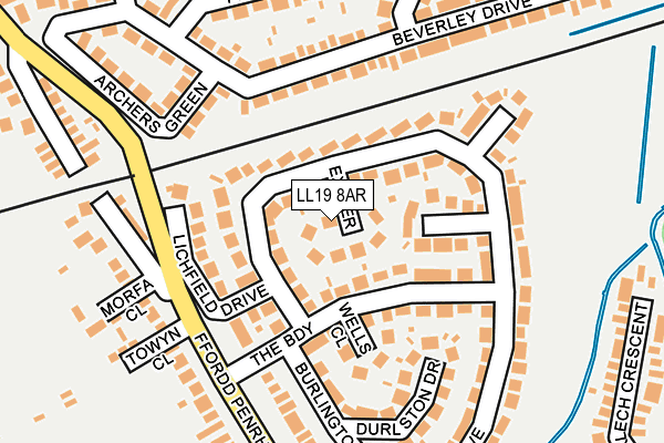 LL19 8AR map - OS OpenMap – Local (Ordnance Survey)
