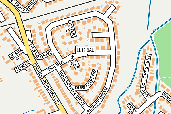 LL19 8AU map - OS OpenMap – Local (Ordnance Survey)