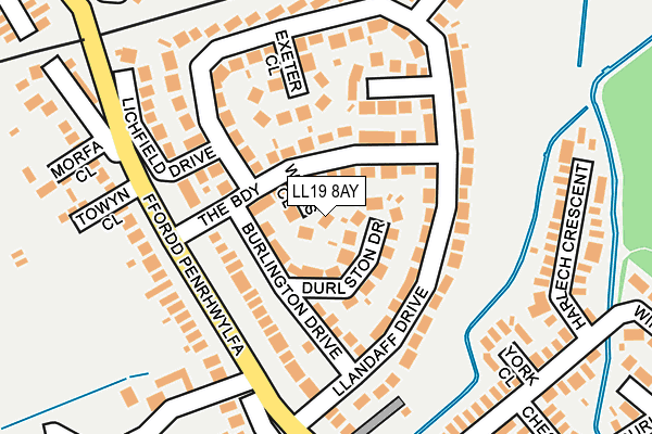 LL19 8AY map - OS OpenMap – Local (Ordnance Survey)