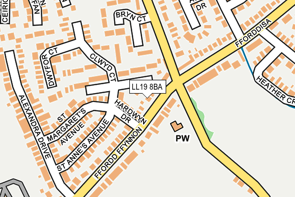 LL19 8BA map - OS OpenMap – Local (Ordnance Survey)