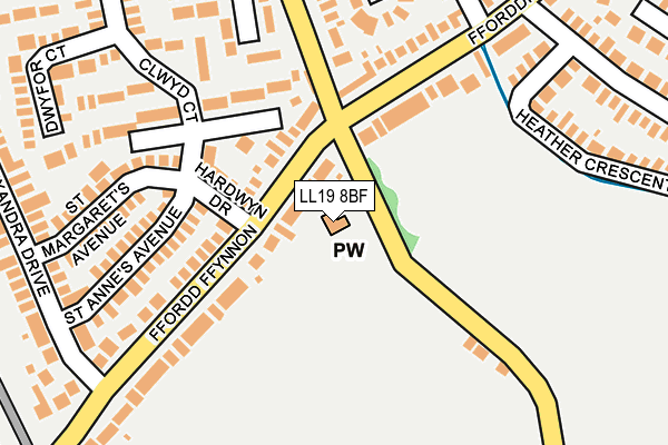 LL19 8BF map - OS OpenMap – Local (Ordnance Survey)