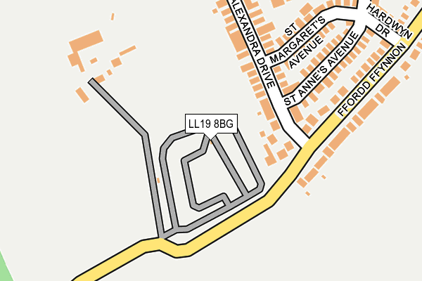 LL19 8BG map - OS OpenMap – Local (Ordnance Survey)