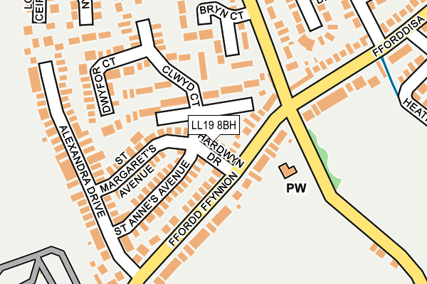 LL19 8BH map - OS OpenMap – Local (Ordnance Survey)