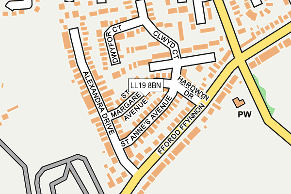 LL19 8BN map - OS OpenMap – Local (Ordnance Survey)