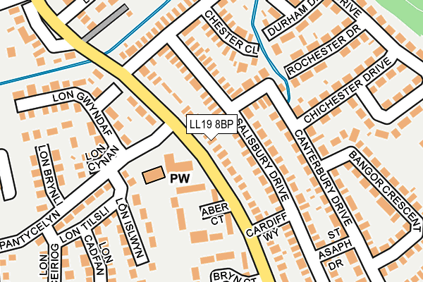 LL19 8BP map - OS OpenMap – Local (Ordnance Survey)